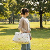 Large Padded Maternity Hospital Bag – Cotton Quilted Travel Tote