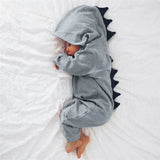 Baby Dinosaur Jumpsuit – Soft Cotton Hooded Romper for Newborns (6–18M)