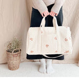 Large Padded Maternity Hospital Bag – Cotton Quilted Travel Tote