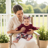 Girls Floral 3-Piece Outfit Set with Headband – Soft Cotton Baby & Toddler Clothing