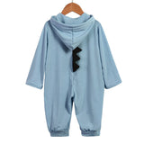 Baby Dinosaur Jumpsuit – Soft Cotton Hooded Romper for Newborns (6–18M)