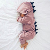 Baby Dinosaur Jumpsuit – Soft Cotton Hooded Romper for Newborns (6–18M)