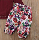 Girls Floral 3-Piece Outfit Set with Headband – Soft Cotton Baby & Toddler Clothing
