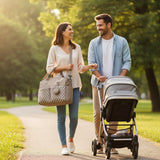 Stylish Geometric Mommy Bag with Pacifier Case | Diaper Bag for Modern Moms
