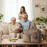 Stylish Geometric Mommy Bag with Pacifier Case | Diaper Bag for Modern Moms