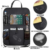 Car Backseat Organizer with Tablet Holder – Multiple Pockets Kids Travel Storage Bag