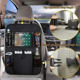 Car Backseat Organizer with Tablet Holder – Multiple Pockets Kids Travel Storage Bag