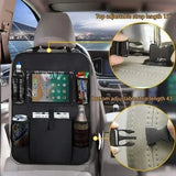 Car Backseat Organizer with Tablet Holder – Multiple Pockets Kids Travel Storage Bag
