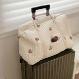 Large Padded Maternity Hospital Bag – Cotton Quilted Travel Tote